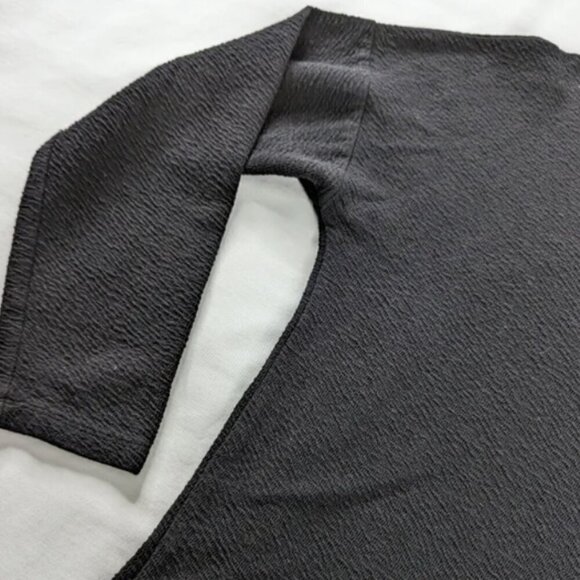 Zara Black Soft Knit Lagenlook Double Front Pocket Tunic Top Mini Dress - Picture 4 of 9